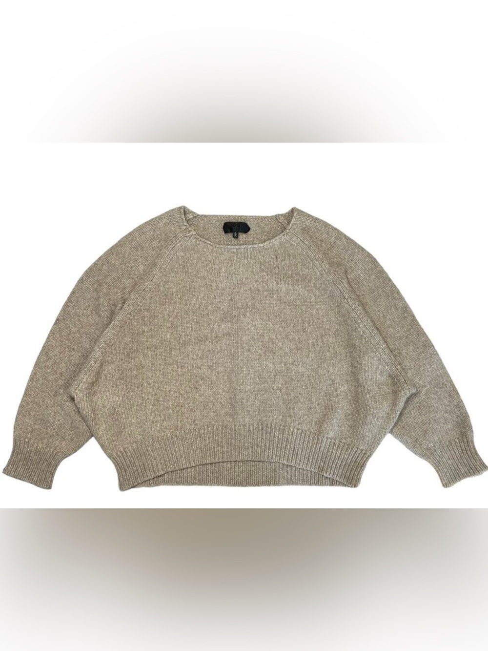 18-8 NILI LOTAN Wool Yak Blend Sweater Round Neck WOMENS L Beige Long Sleeve - Picture 3 of 15